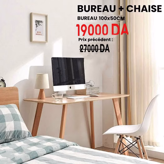 Bureau + Chaise "Design Scandinave et Ergonomique"