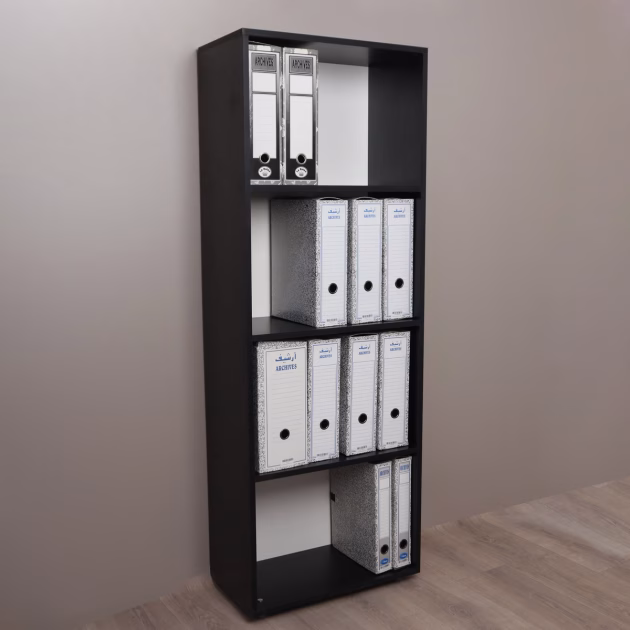 Bibliothèque Bureautique Beige, Blanc et Noir