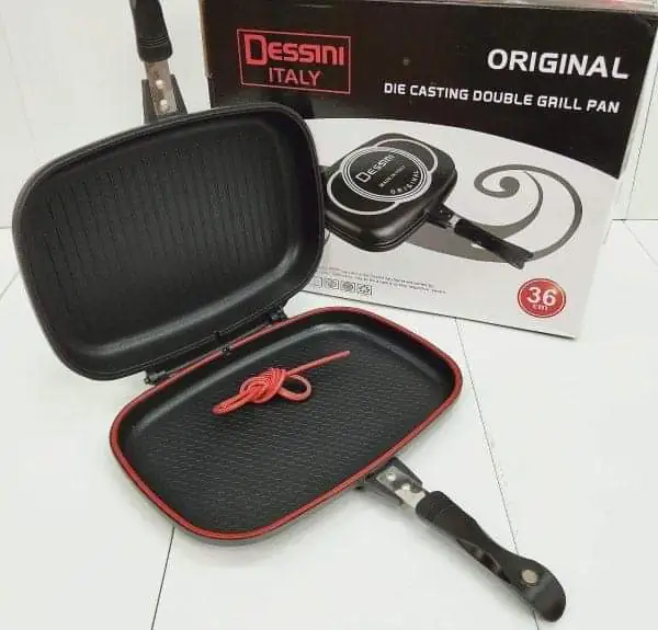 ⁦DOUBLE GRILL PAN DESSINI 36 cm+(حاقن الصلصة لجميع انواع اللحوم)⁩ - الصورة ⁦3⁩