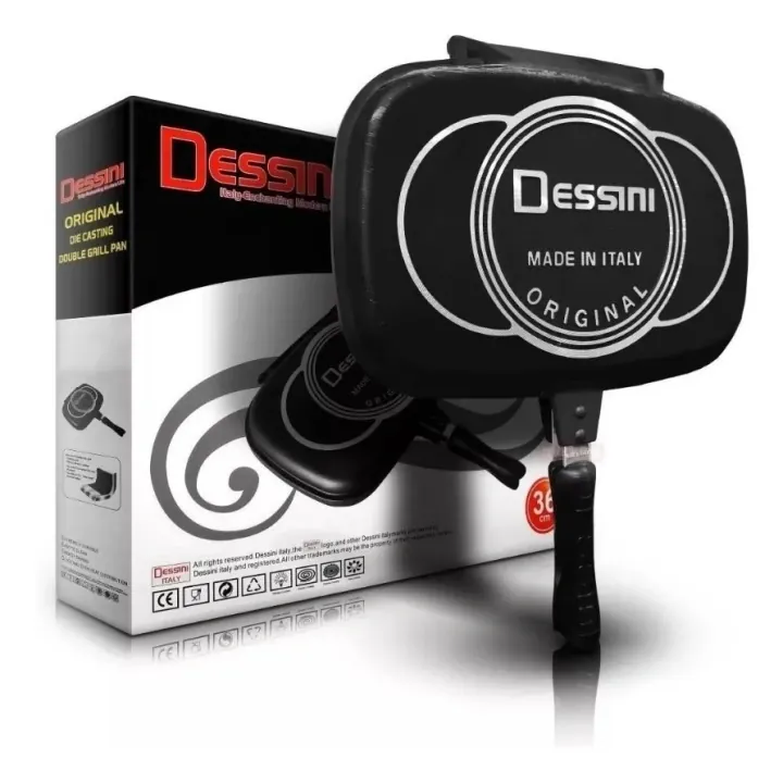 DOUBLE GRILL PAN DESSINI 36 cm+(حاقن الصلصة لجميع انواع اللحوم) - الصورة 7