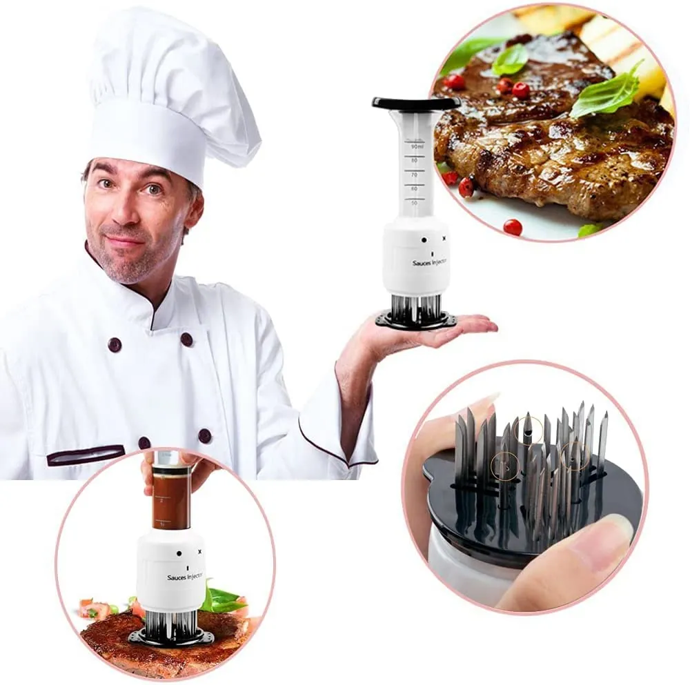 DOUBLE GRILL PAN DESSINI 36 cm+(حاقن الصلصة لجميع انواع اللحوم) - الصورة 9